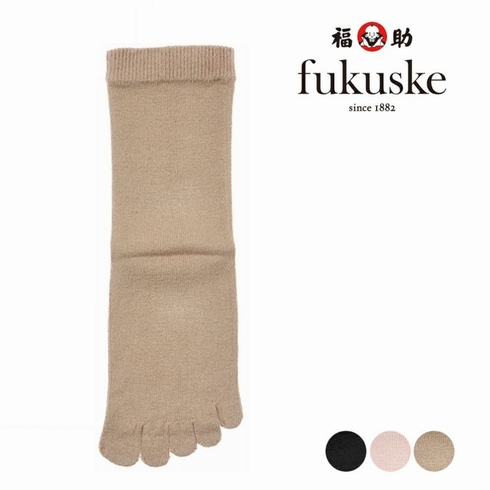 婦人靴下(レディースソックス) fukuske シルク 5本指 クルー丈 1足組 3363-860
