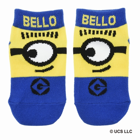 子供靴下(キッズソックス) ユニバーサル ミニオンズ キャラクター フロントスニーカー丈 13-19cm 1足組 350-25F1