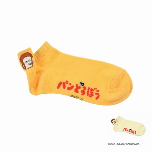 婦人靴下(レディースソックス) パンどろぼう かかと刺しゅう スニーカー丈 23-25cm 1足組 369-25C1