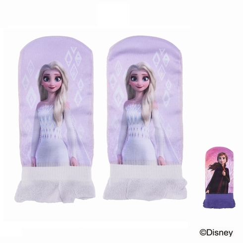 子供靴下(キッズソックス) ディズニー アナと雪の女王 キャラクター プリント 履き口フリル フロントスニーカー丈 13-19cm 1足組 308-25K1