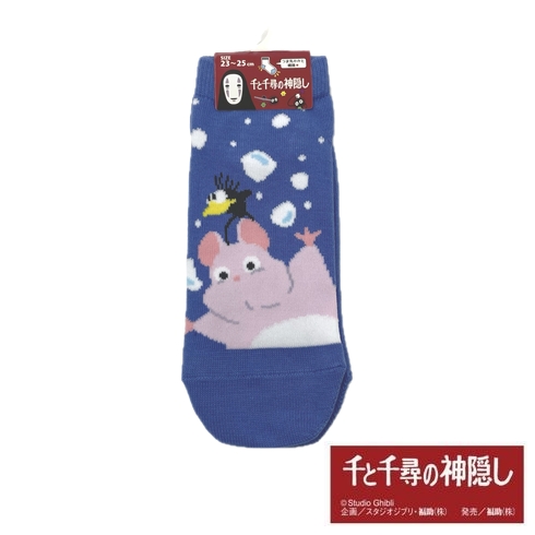 婦人靴下(レディースソックス) スタジオジブリ 千と千尋の神隠し キャラクター スニーカー丈 1足組 328-25N8