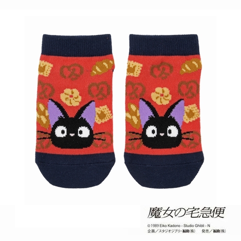 子供靴下(キッズソックス) スタジオジブリ 魔女の宅急便 ジジ フロントスニーカー丈 13-19cm 1足組 329-25T1