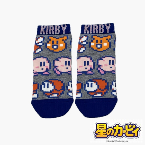 婦人靴下(レディースソックス) 星のカービィ ゲーム風ドット絵デザイン スニーカー丈 23-25cm 1足組 385-15N3