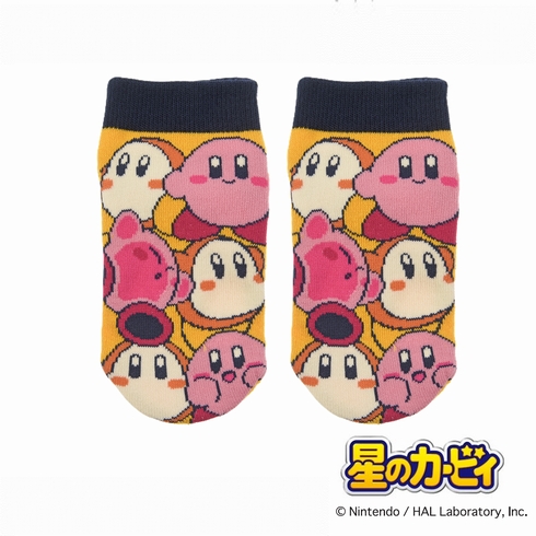 子ども靴下(キッズソックス) 星のカービィ キャラクターぎっしりデザイン スニーカー丈 13-19cm 1足組 385-2610