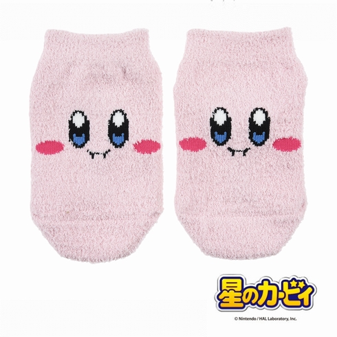 子ども靴下(キッズソックス) 星のカービィ マシュマロ糸使用 フェイスアップデザイン スニーカー丈 13-19cm 1足組 385-2616