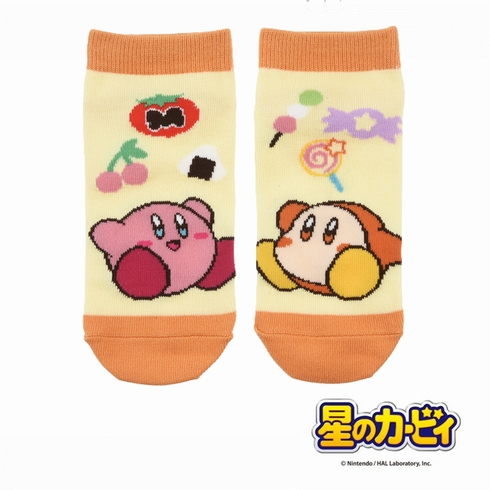 子ども靴下(キッズソックス) 星のカービィ キャラクター 左右異柄 スニーカー丈 19-24cm 1足組 385-2623