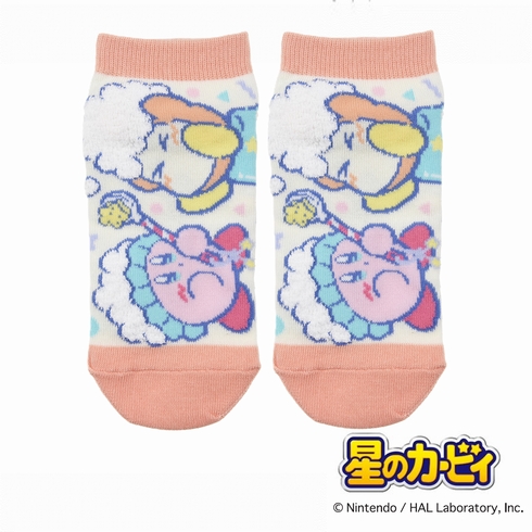婦人靴下(レディースソックス) 星のカービィ キャラクター 泡部分マシュマロ糸仕様 スニーカー丈 1足組 385-2631