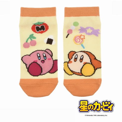 婦人靴下(レディースソックス) 星のカービィ キャラクター 左右異柄 スニーカー丈 1足組 385-2633