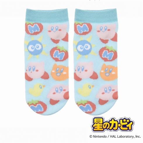 婦人靴下(レディースソックス) 星のカービィ キャラクター ぎっしりデザイン スニーカー丈 1足組 385-2634