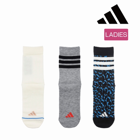 婦人靴下(レディースソックス) アディダス 異柄アソートセット クルー丈 3足組 3134-11P
