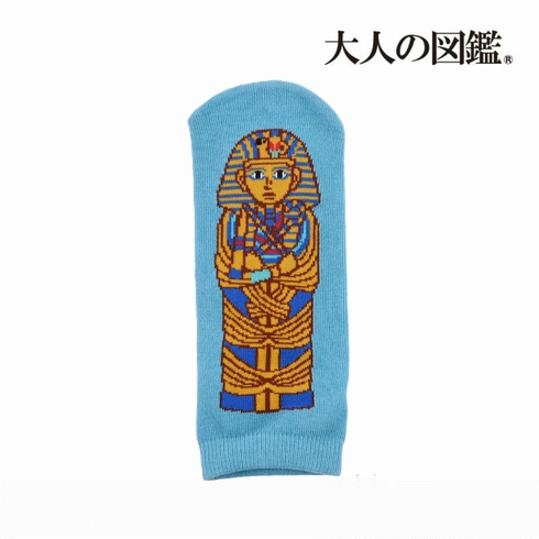 婦人靴下(レディースソックス) 大人の図鑑 古代エジプト編2 ツタンカーメンの棺 スニーカー丈 1足組 3282-15N