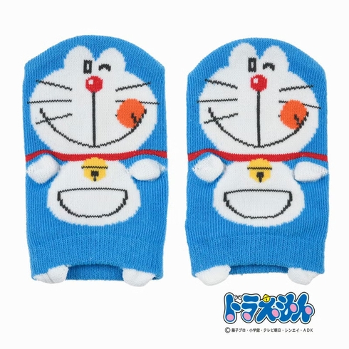 子ども靴下(キッズソックス) ドラえもん パペット すべり止め付き スニーカー丈 (ベビーサイズ 9-14cm) 1足組 1801-3M0