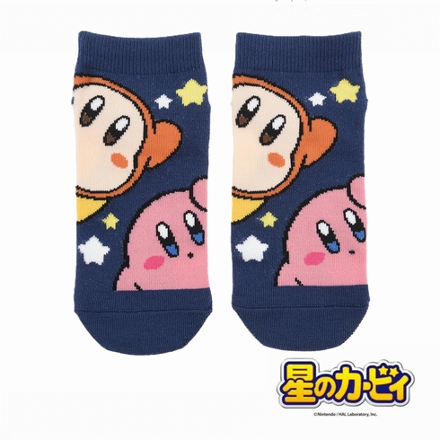 子ども靴下(キッズソックス) 星のカービィ 覗き込み カービィ&ワドルディ スニーカー丈 19-24cm 1足組 185-1625
