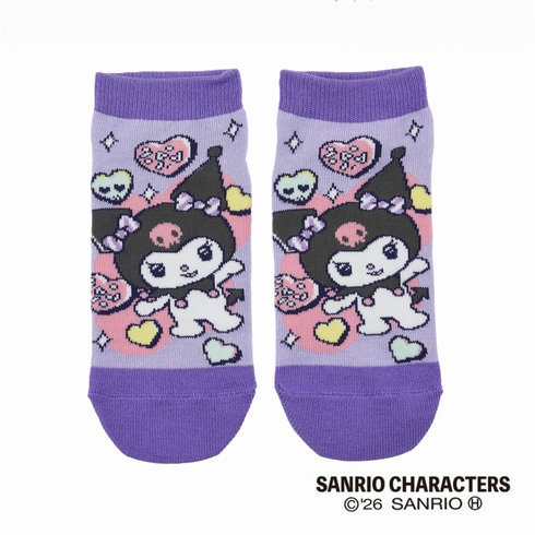 婦人靴下(レディースソックス) サンリオ クロミ モチーフぎっしりデザイン スニーカー丈 1足組 360-16A2