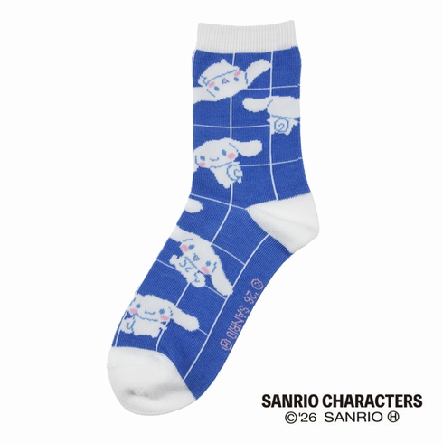 婦人靴下(レディースソックス) サンリオ シナモロール ホワイトソックス クルー丈 1足組 360-16C0