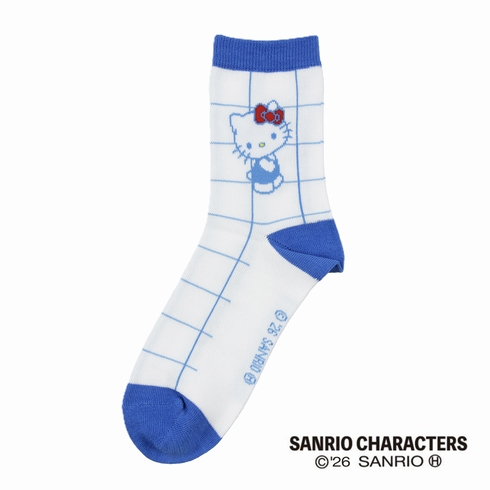婦人靴下(レディースソックス) サンリオ ハローキティ ホワイトソックス クルー丈 1足組 360-16C2