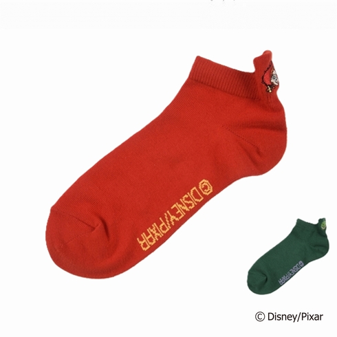 婦人靴下(レディースソックス) ディズニー トイストーリー キャラクター かかと刺しゅう スニーカー丈 1足組 303-16L4