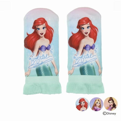 子ども靴下(キッズソックス) ディズニー プリンセス キャラクター プリント 履き口フリル スニーカー丈 13-19cm 1足組 308-16D6【旧品番：308-25K0】