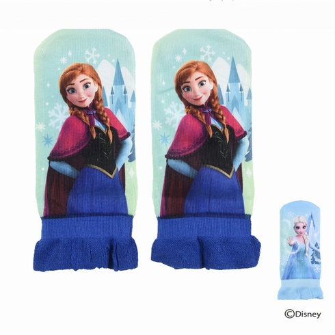 子ども靴下(キッズソックス) ディズニー アナと雪の女王 キャラクタープリント 履き口フリル スニーカー丈 13-19cm 1足組 308-16D7【旧品番：308-15J3、308-25K1】