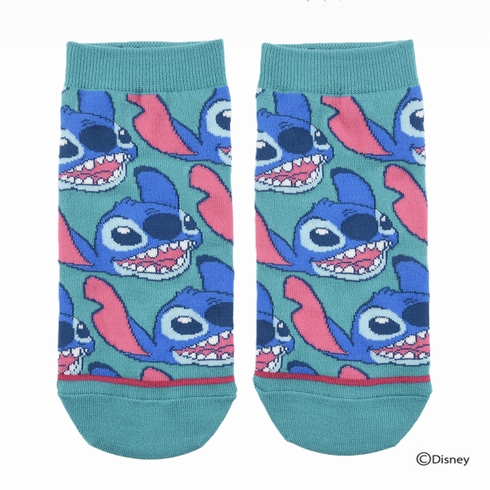 婦人靴下(レディースソックス) ディズニー スティッチ ぎっしりデザイン スニーカー丈 1足組 309-16M5