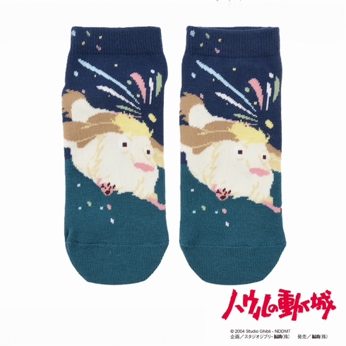 婦人靴下(レディースソックス) スタジオジブリ ハウルの動く城 ヒン スニーカー丈 1足組 334-16B7